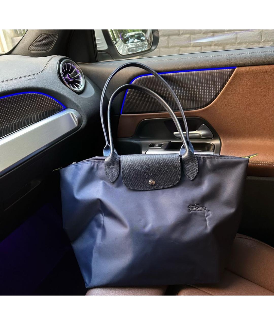 LONGCHAMP Темно-синяя сумка с короткими ручками, фото 5