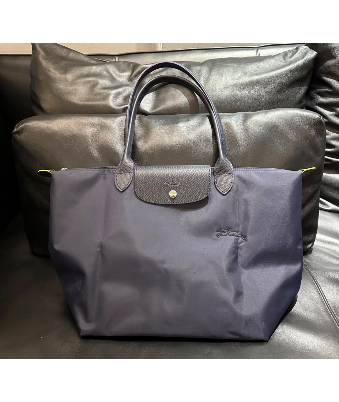 LONGCHAMP Темно-синяя сумка с короткими ручками, фото 6