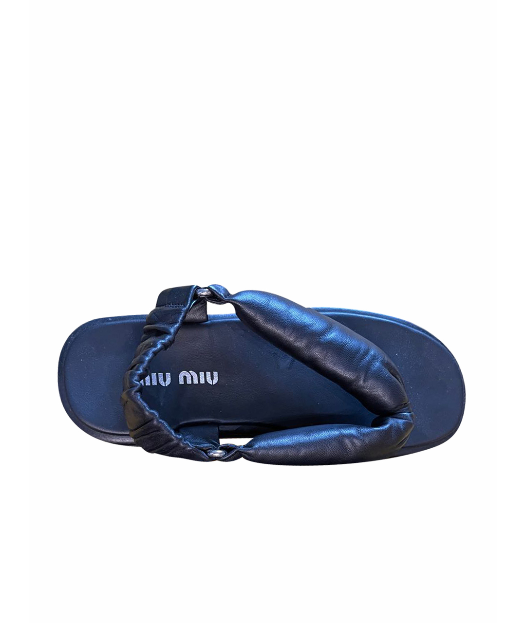 MIU MIU Черные кожаные сандалии, фото 1