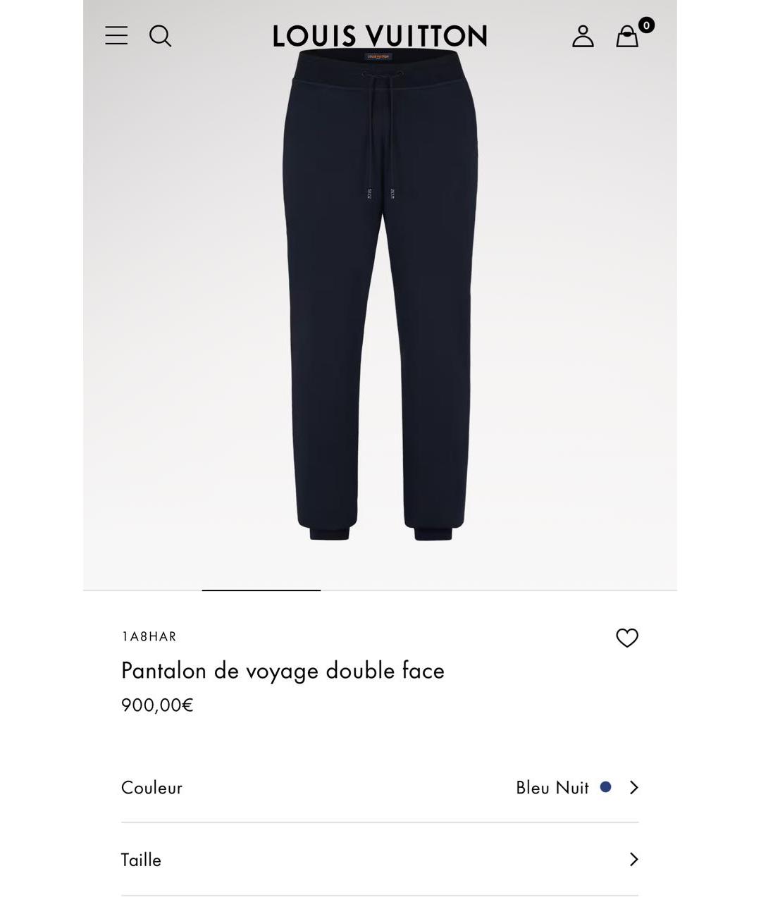 LOUIS VUITTON Темно-синий хлопковый спортивный костюм, фото 2