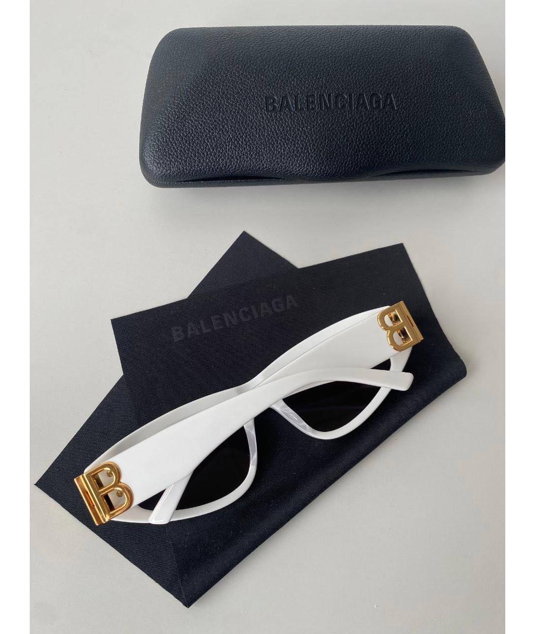 BALENCIAGA Белые пластиковые солнцезащитные очки, фото 6