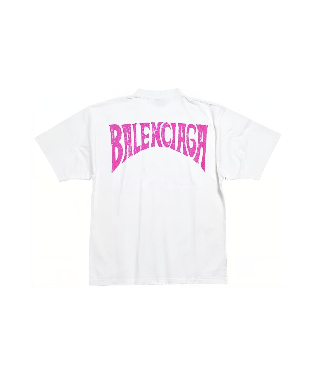 BALENCIAGA Белая хлопковая футболка, фото 2