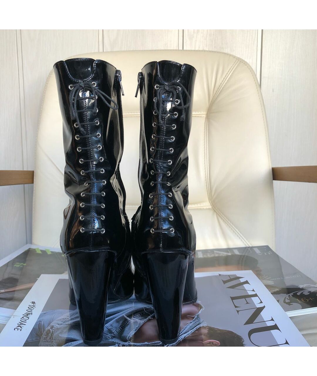 GIVENCHY Черные ботильоны из лакированной кожи, фото 4