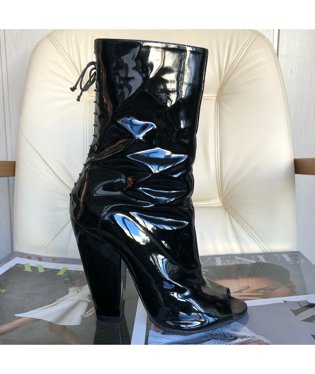 GIVENCHY Черные ботильоны из лакированной кожи, фото 9