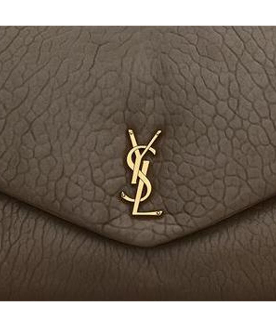 SAINT LAURENT Коричневая кожаная сумка через плечо, фото 6