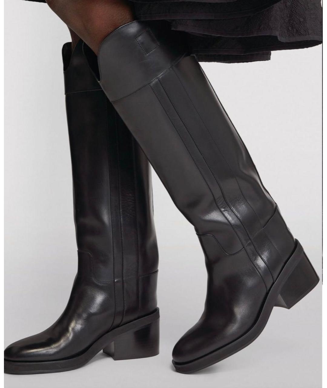 JIMMY CHOO Черные кожаные сапоги, фото 3