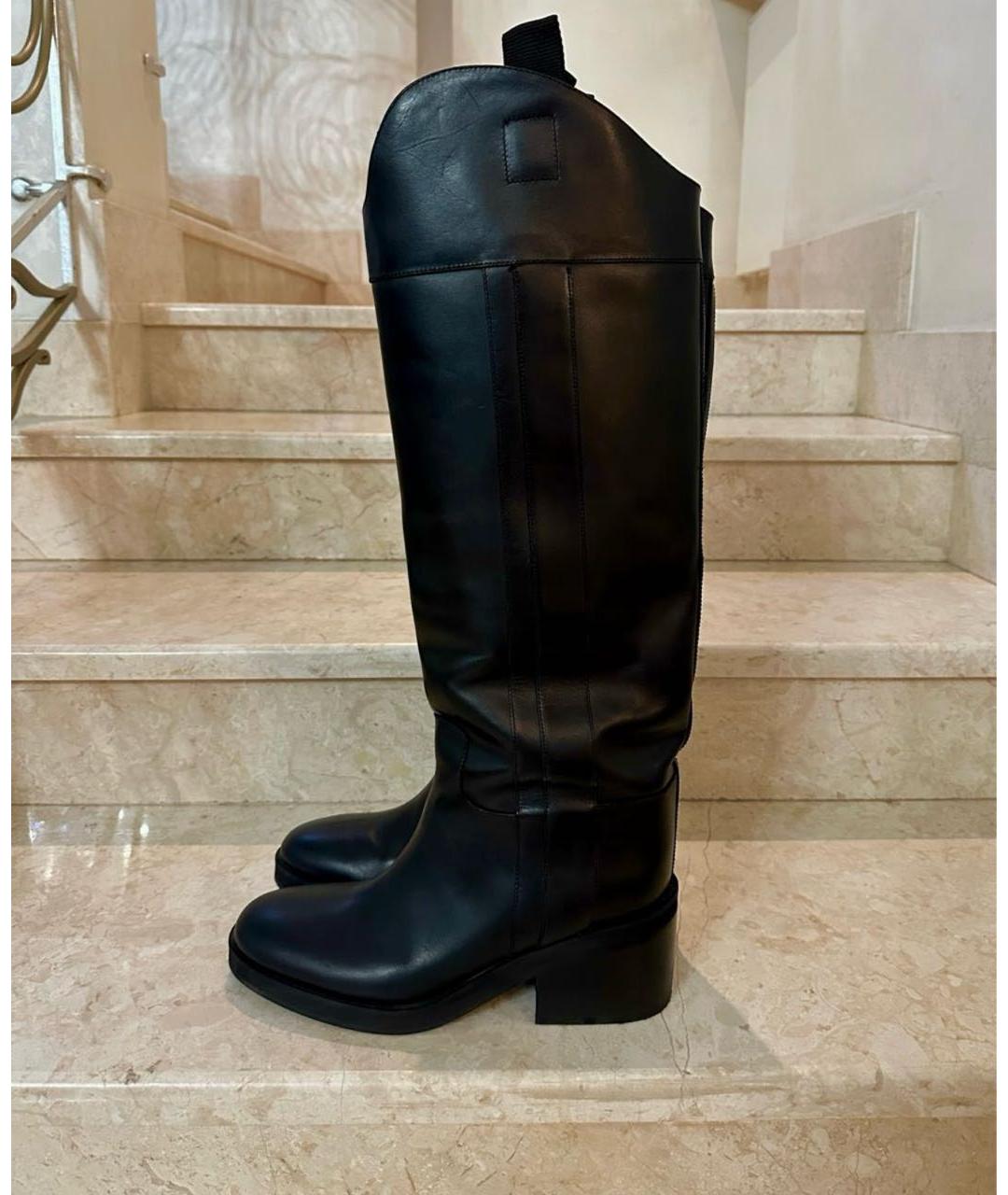 JIMMY CHOO Черные кожаные сапоги, фото 2