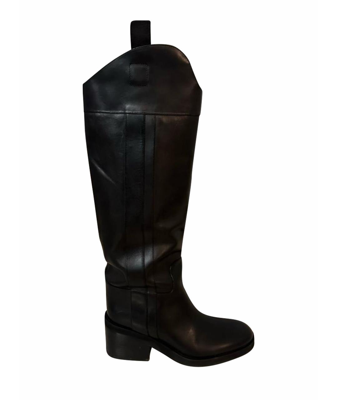 JIMMY CHOO Черные кожаные сапоги, фото 1