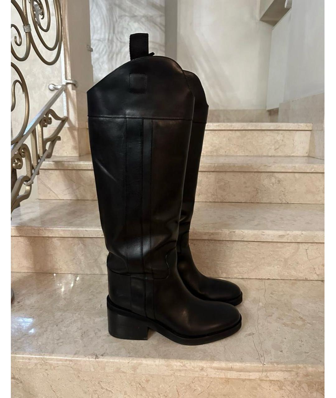 JIMMY CHOO Черные кожаные сапоги, фото 5