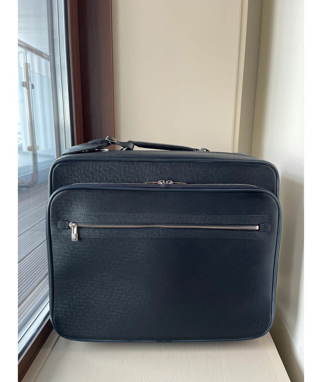 LOUIS VUITTON PRE-OWNED Темно-синий кожаный чемодан, фото 9