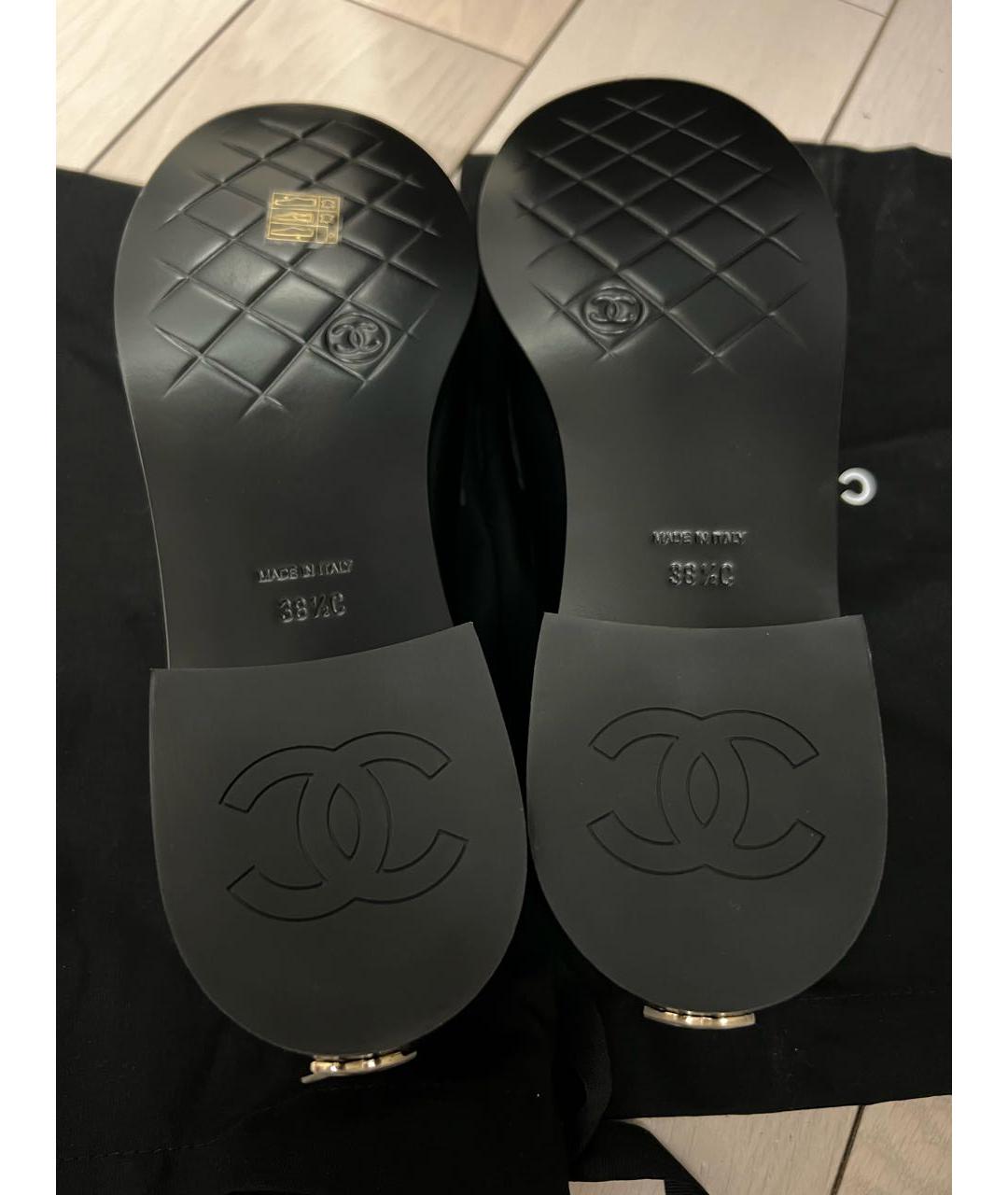 CHANEL Черные кожаные лоферы, фото 4