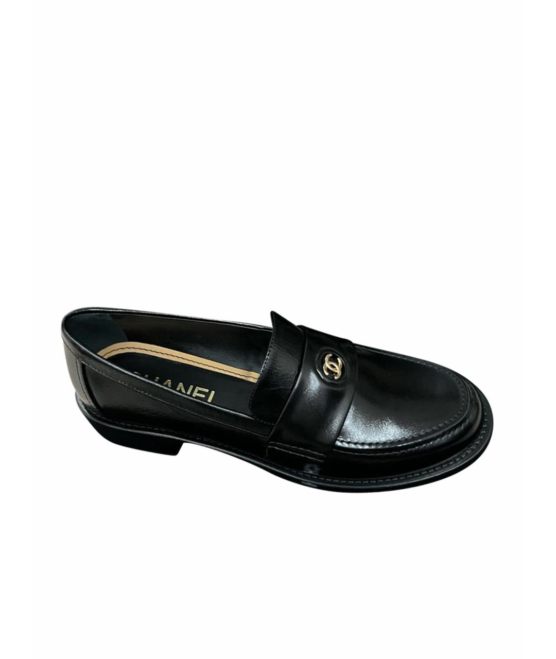 CHANEL Черные кожаные лоферы, фото 1