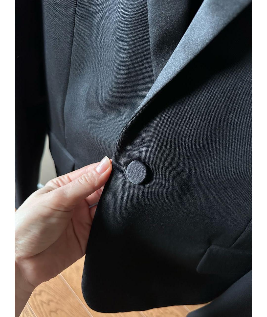 SAINT LAURENT Черный шелковый жакет/пиджак, фото 7