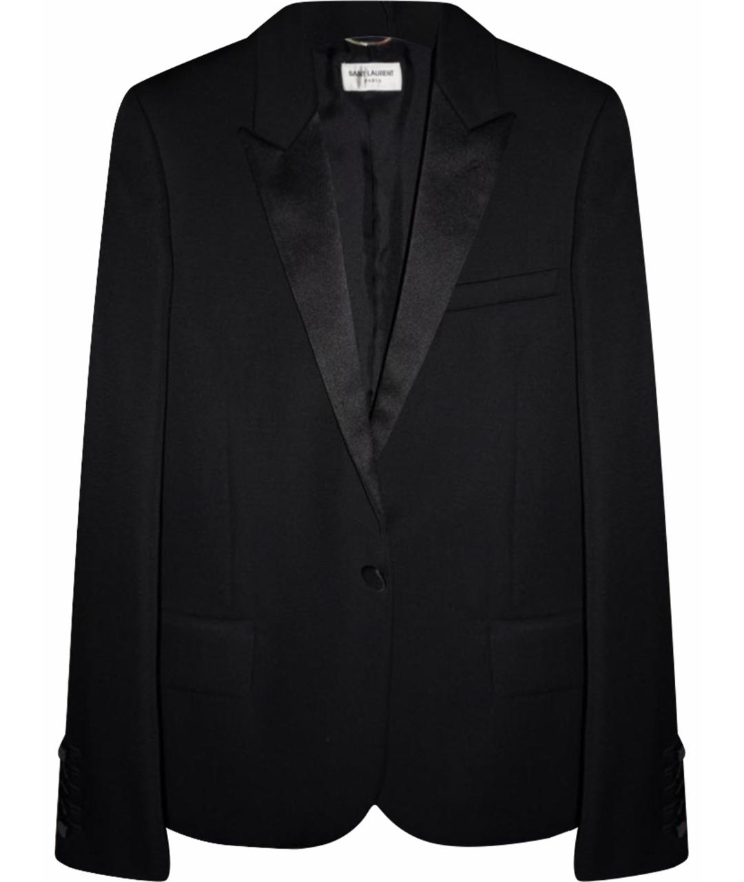 SAINT LAURENT Черный шелковый жакет/пиджак, фото 1