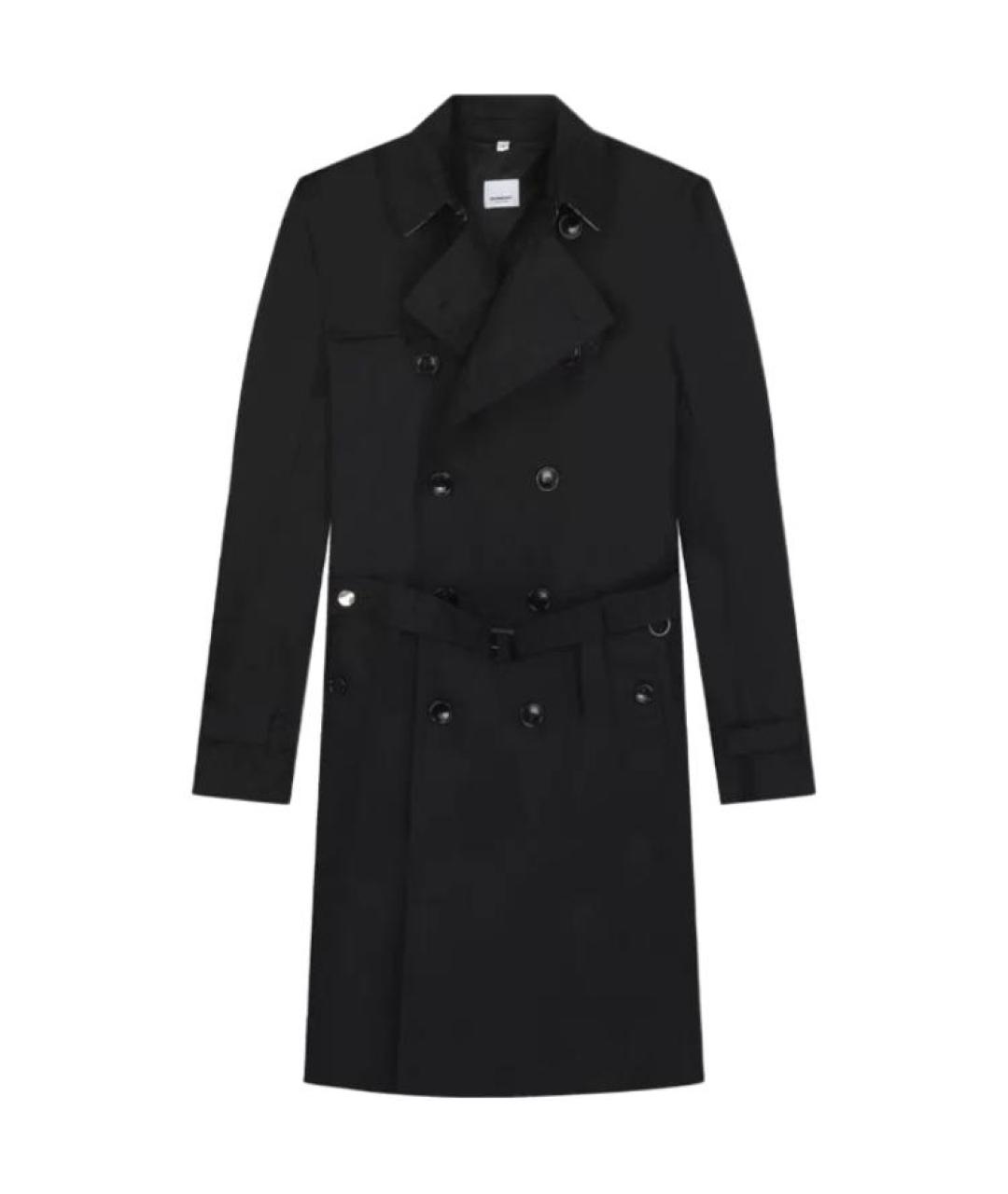 BURBERRY Черный хлопковый тренч / плащ, фото 1