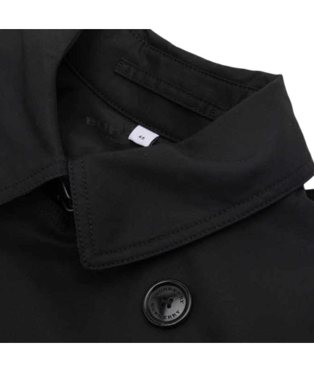 BURBERRY Черный хлопковый тренч / плащ, фото 5