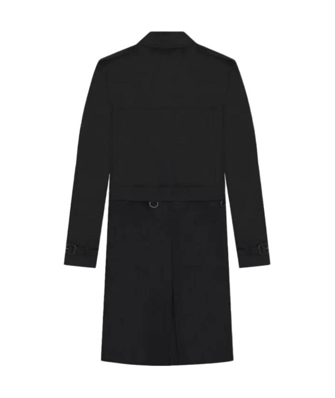 BURBERRY Черный хлопковый тренч / плащ, фото 2