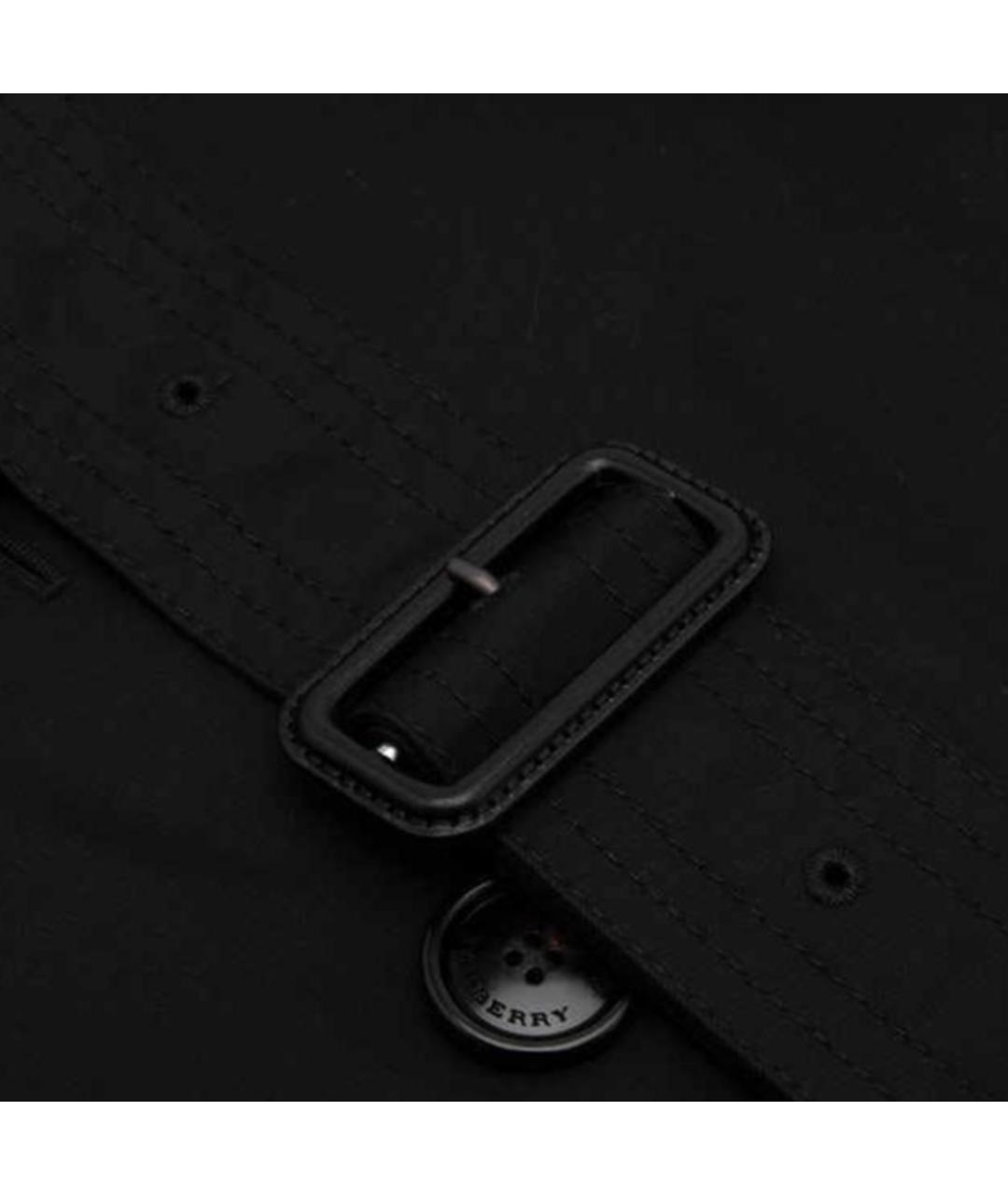 BURBERRY Черный хлопковый тренч / плащ, фото 3