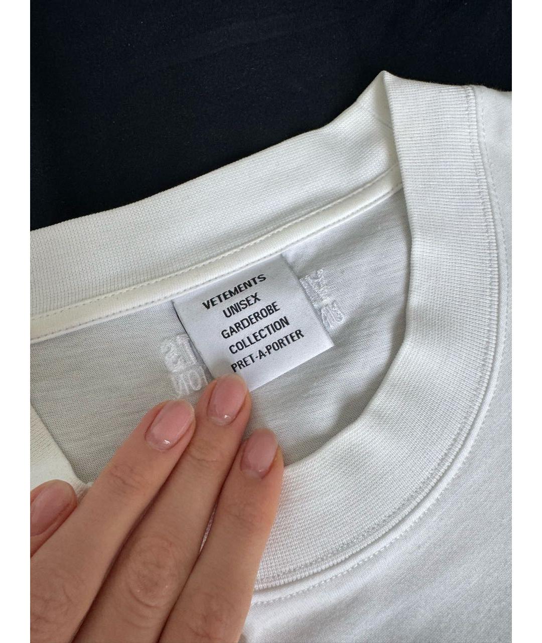 VETEMENTS Белая хлопковая футболка, фото 4