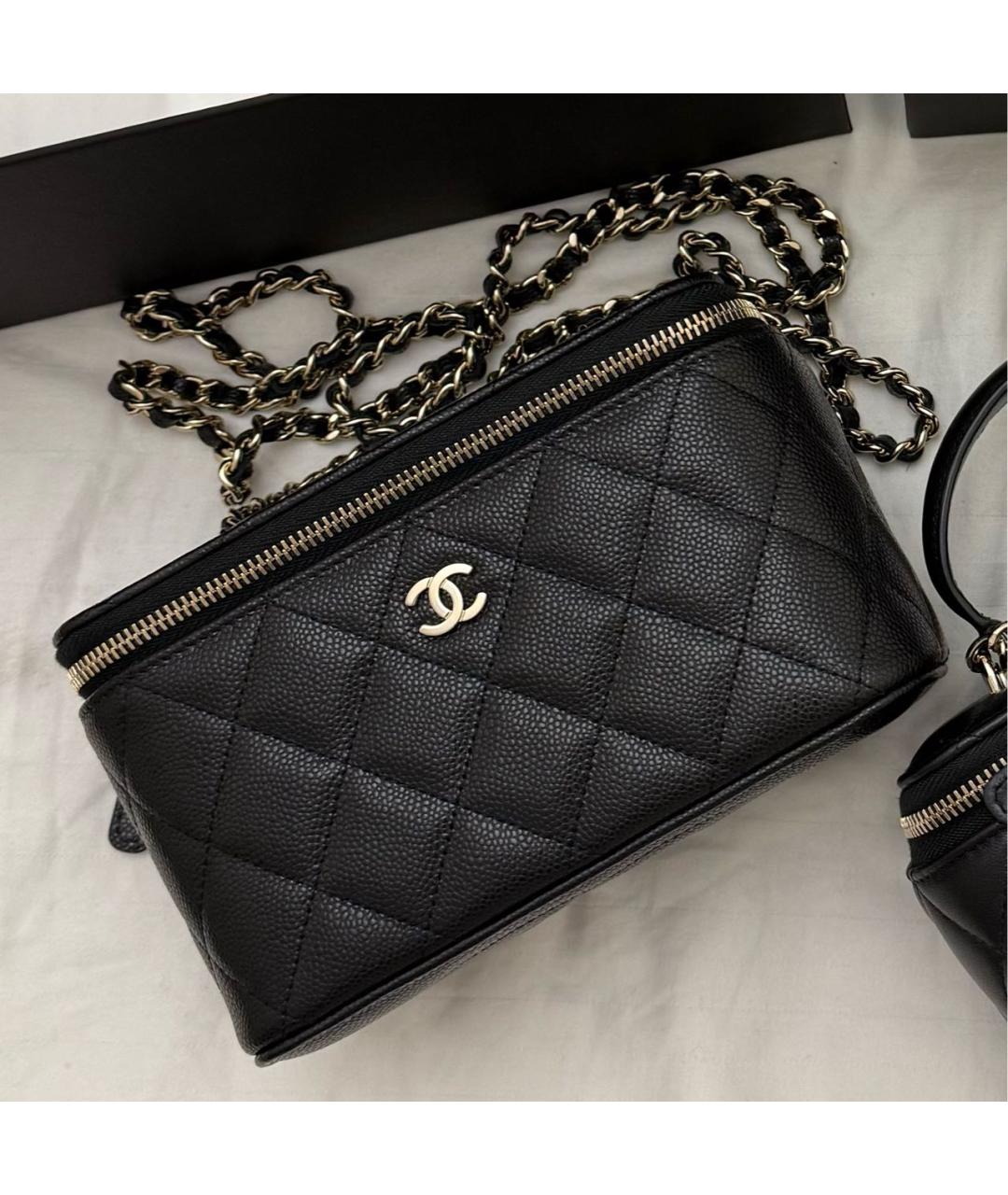 CHANEL Черная кожаная сумка через плечо, фото 3