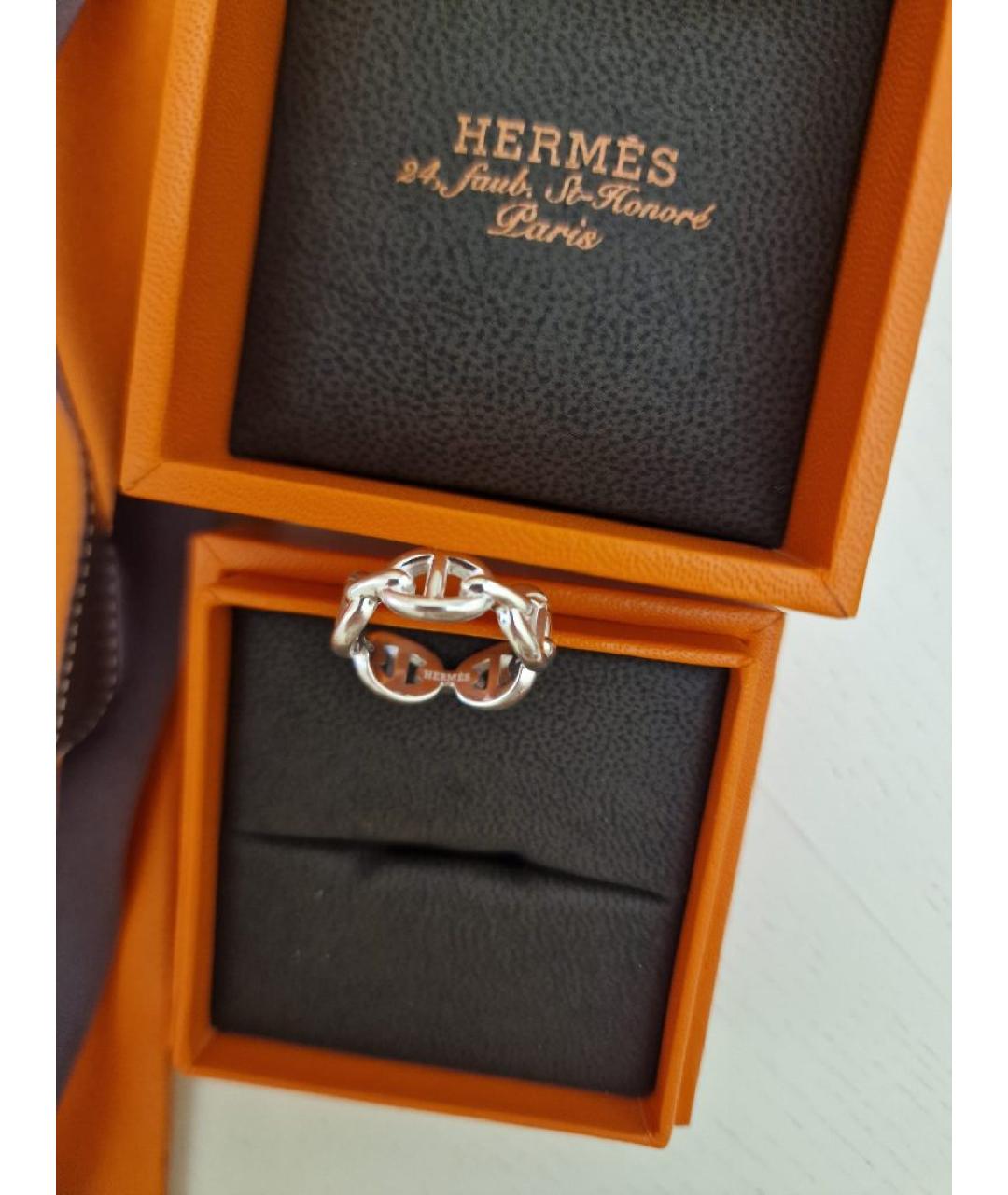 HERMES Серебряное серебряное кольцо, фото 3