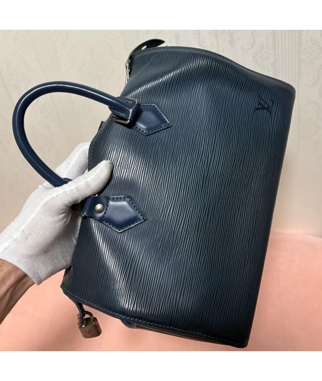 LOUIS VUITTON Темно-синяя сумка с короткими ручками, фото 4