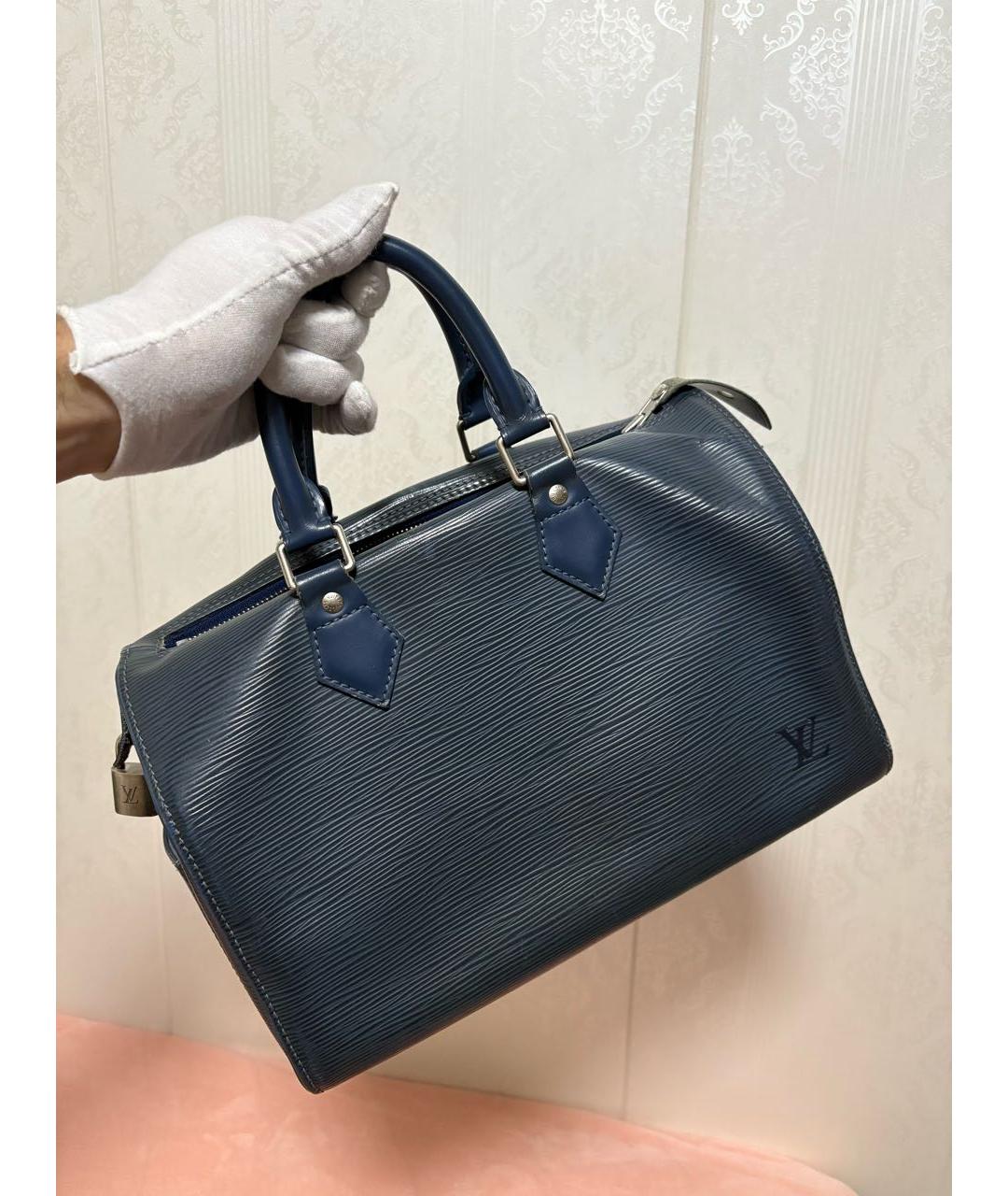 LOUIS VUITTON Темно-синяя сумка с короткими ручками, фото 9