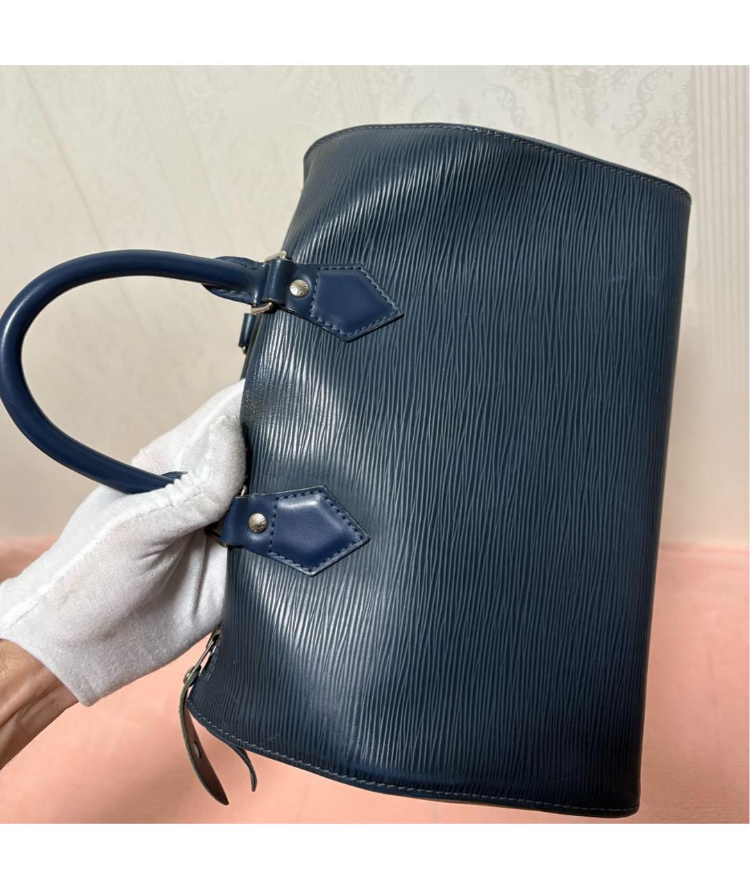 LOUIS VUITTON Темно-синяя сумка с короткими ручками, фото 5