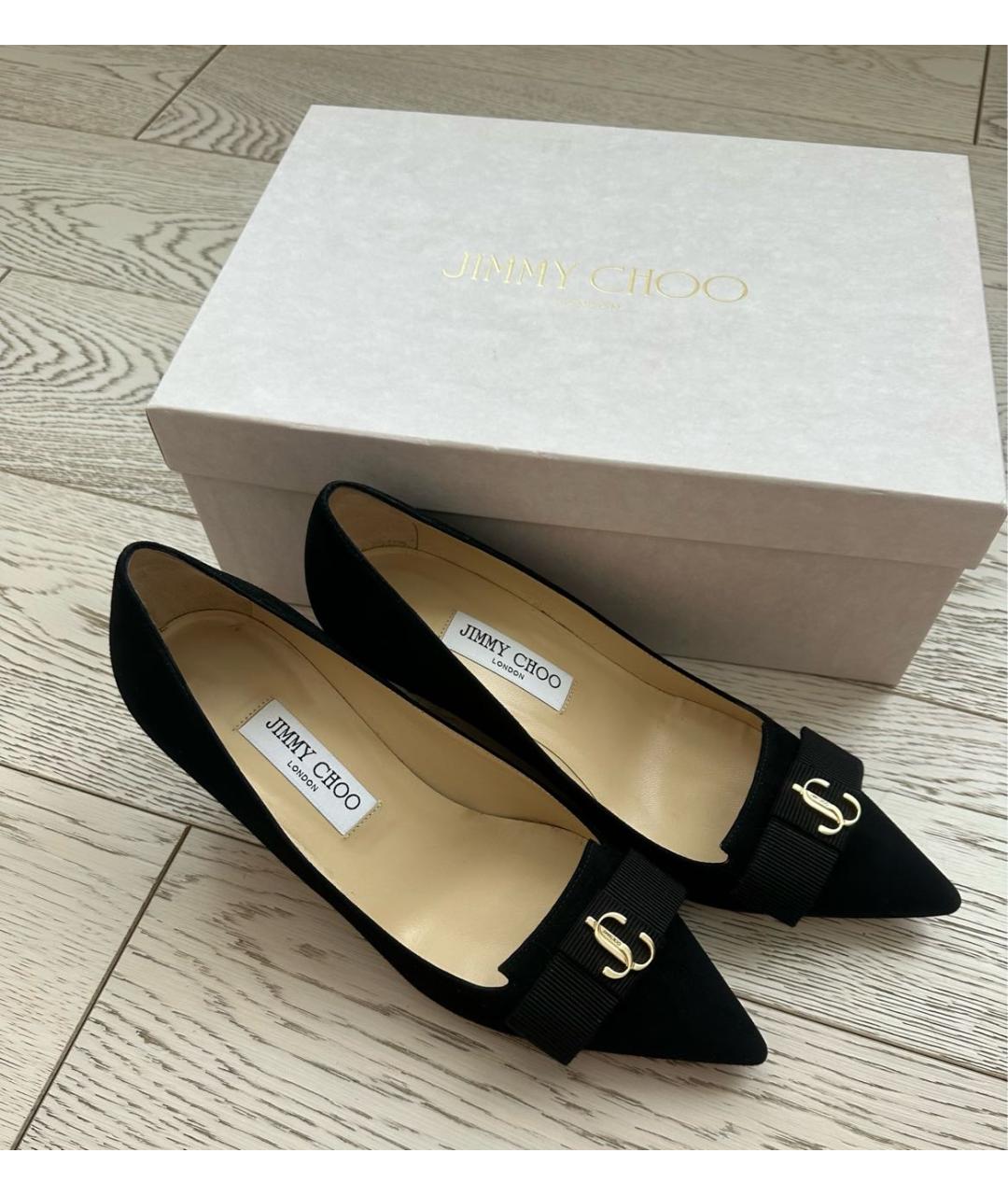 JIMMY CHOO Черные замшевые туфли, фото 3