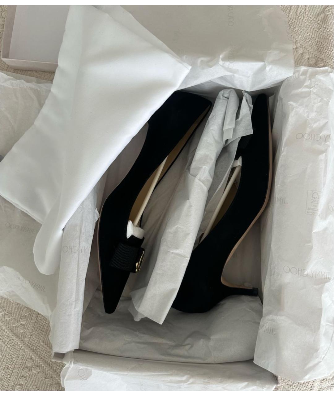 JIMMY CHOO Черные замшевые туфли, фото 5