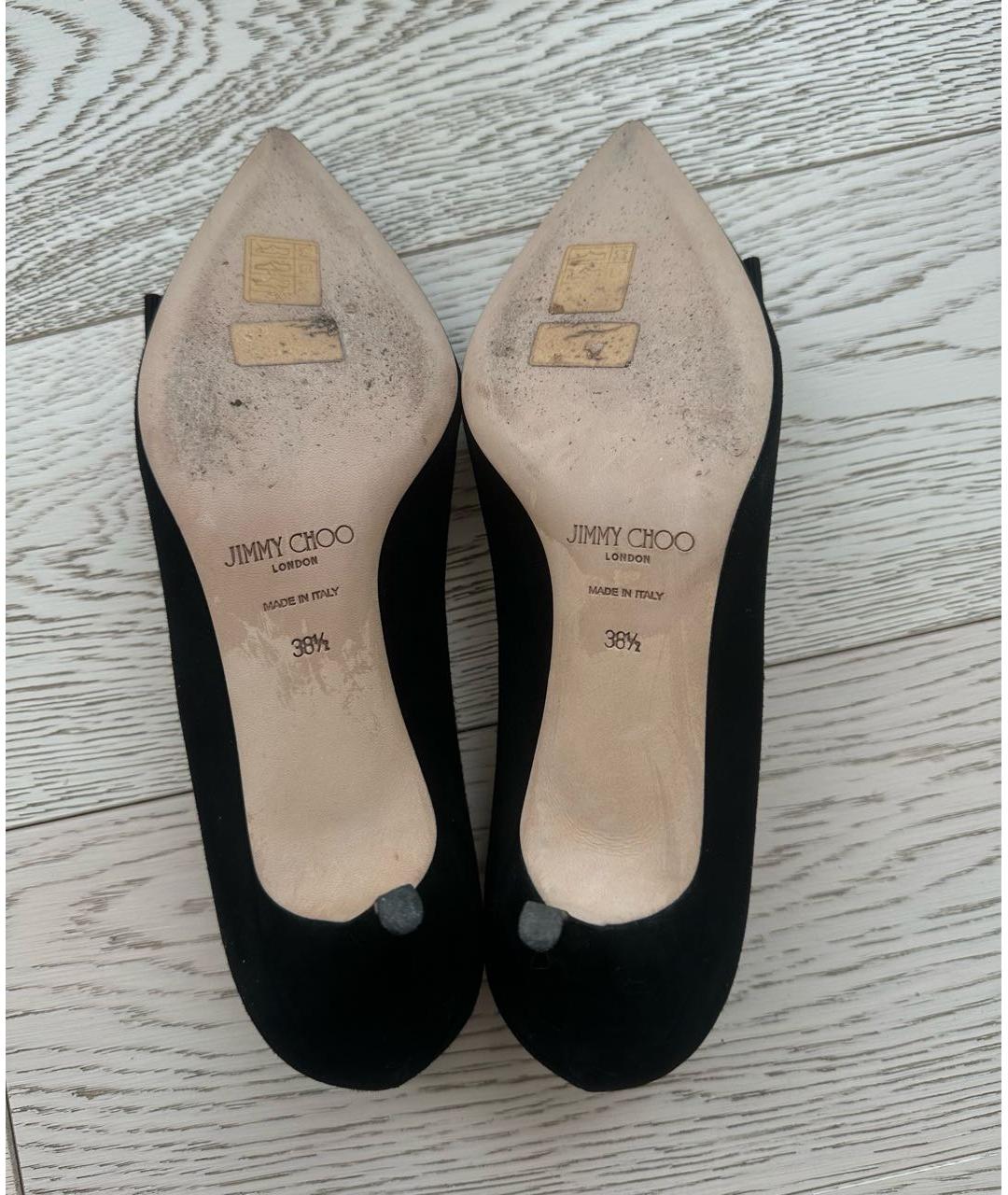 JIMMY CHOO Черные замшевые туфли, фото 4