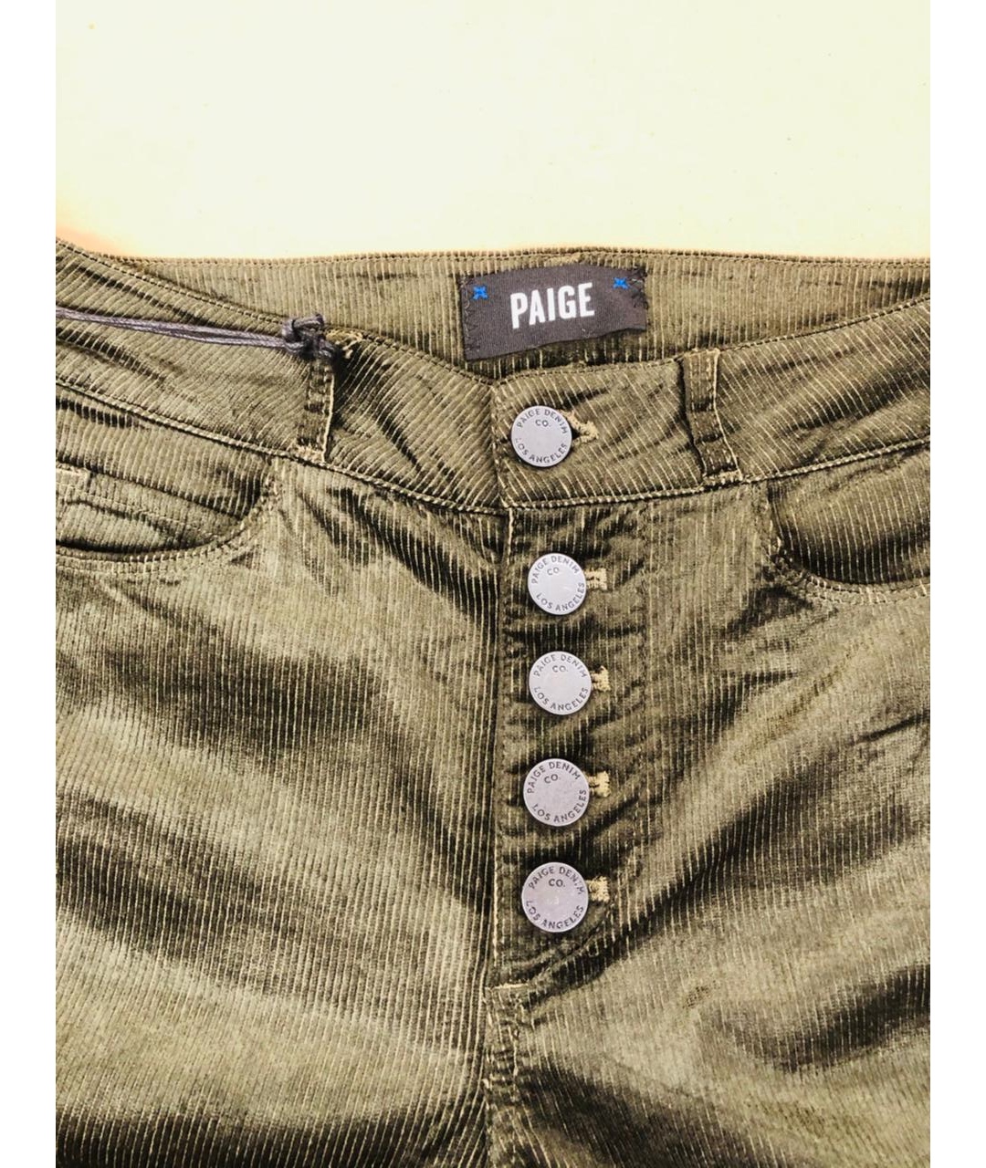 PAIGE Коричневые хлопко-эластановые прямые джинсы, фото 5