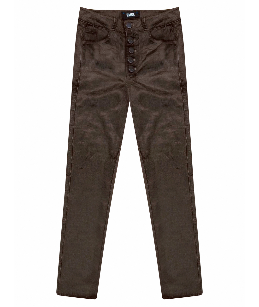 PAIGE Коричневые хлопко-эластановые прямые джинсы, фото 1