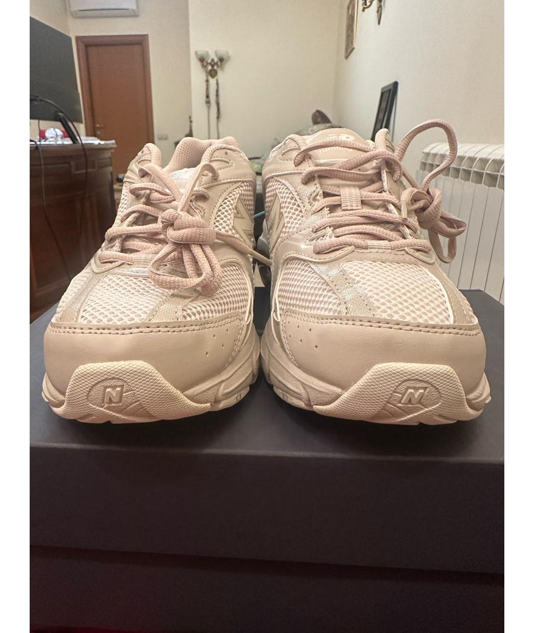 NEW BALANCE Бежевые текстильные высокие кроссовки / кеды, фото 2