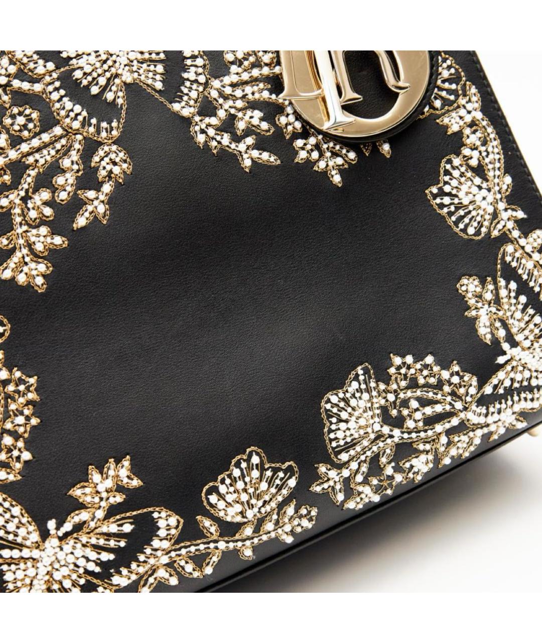 CHRISTIAN DIOR Черная кожаная сумка с короткими ручками, фото 5