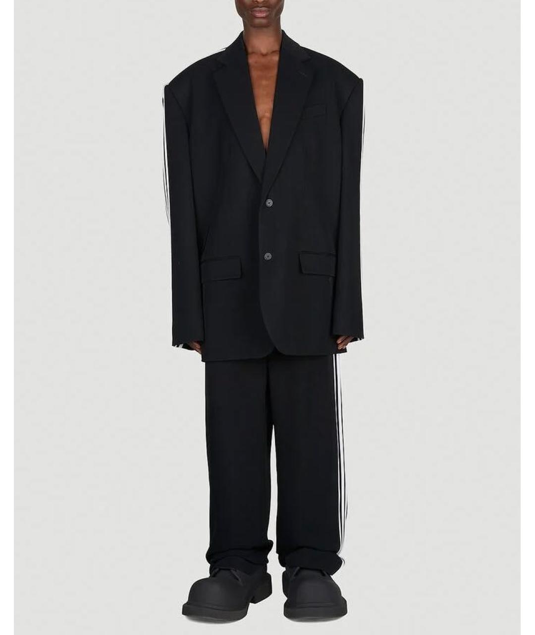 BALENCIAGA Черные хлопковые классические брюки, фото 4