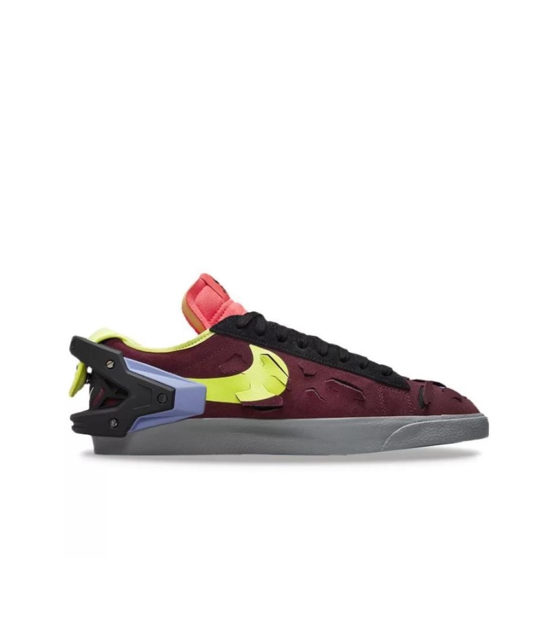 NIKE Бордовые замшевые низкие кроссовки / кеды, фото 7