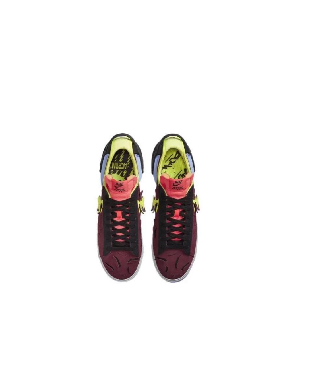 NIKE Бордовые замшевые низкие кроссовки / кеды, фото 4