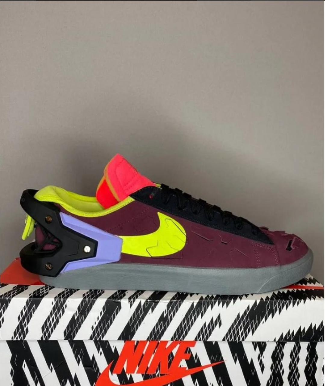 NIKE Бордовые замшевые низкие кроссовки / кеды, фото 6