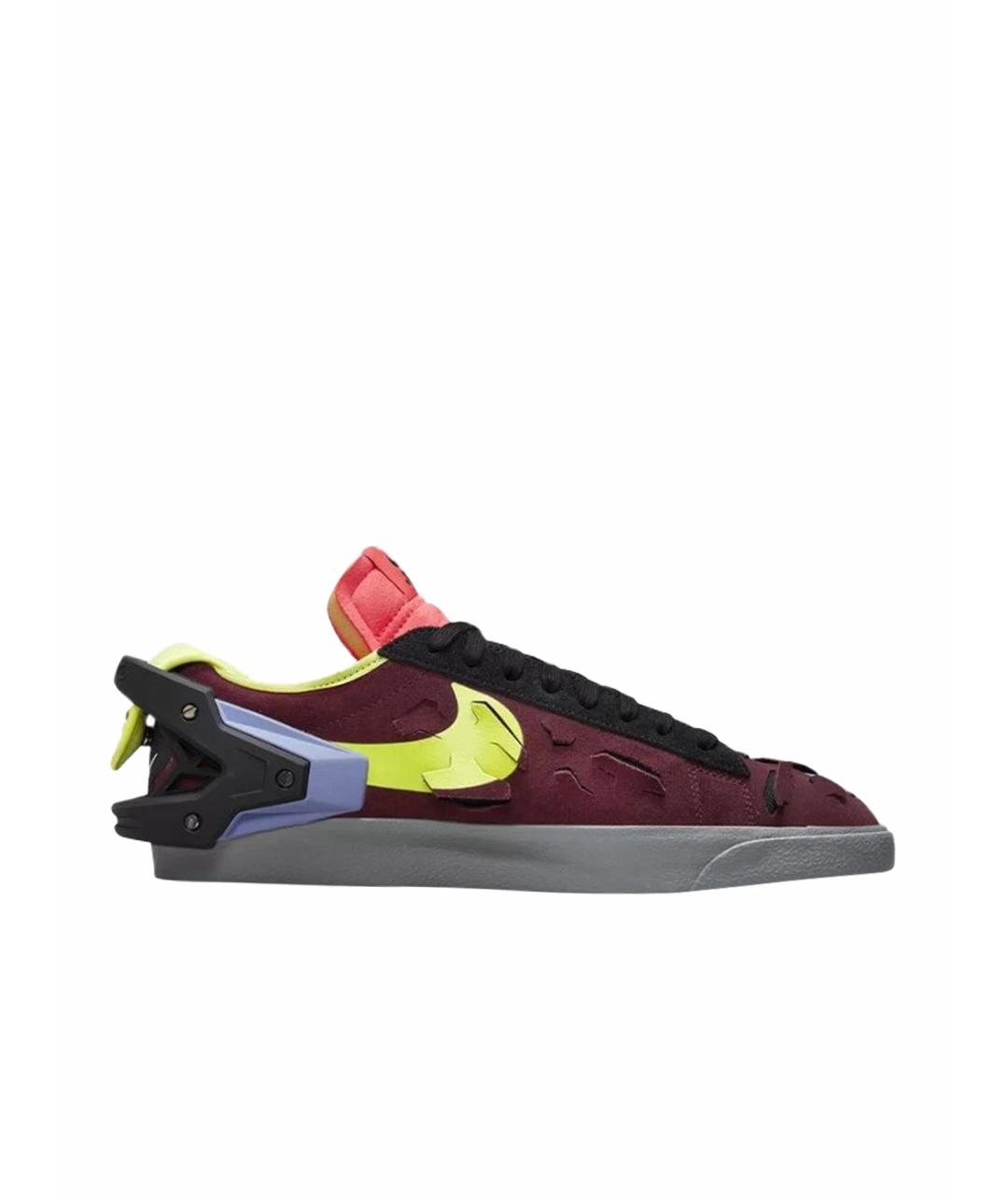 NIKE Бордовые замшевые низкие кроссовки / кеды, фото 1