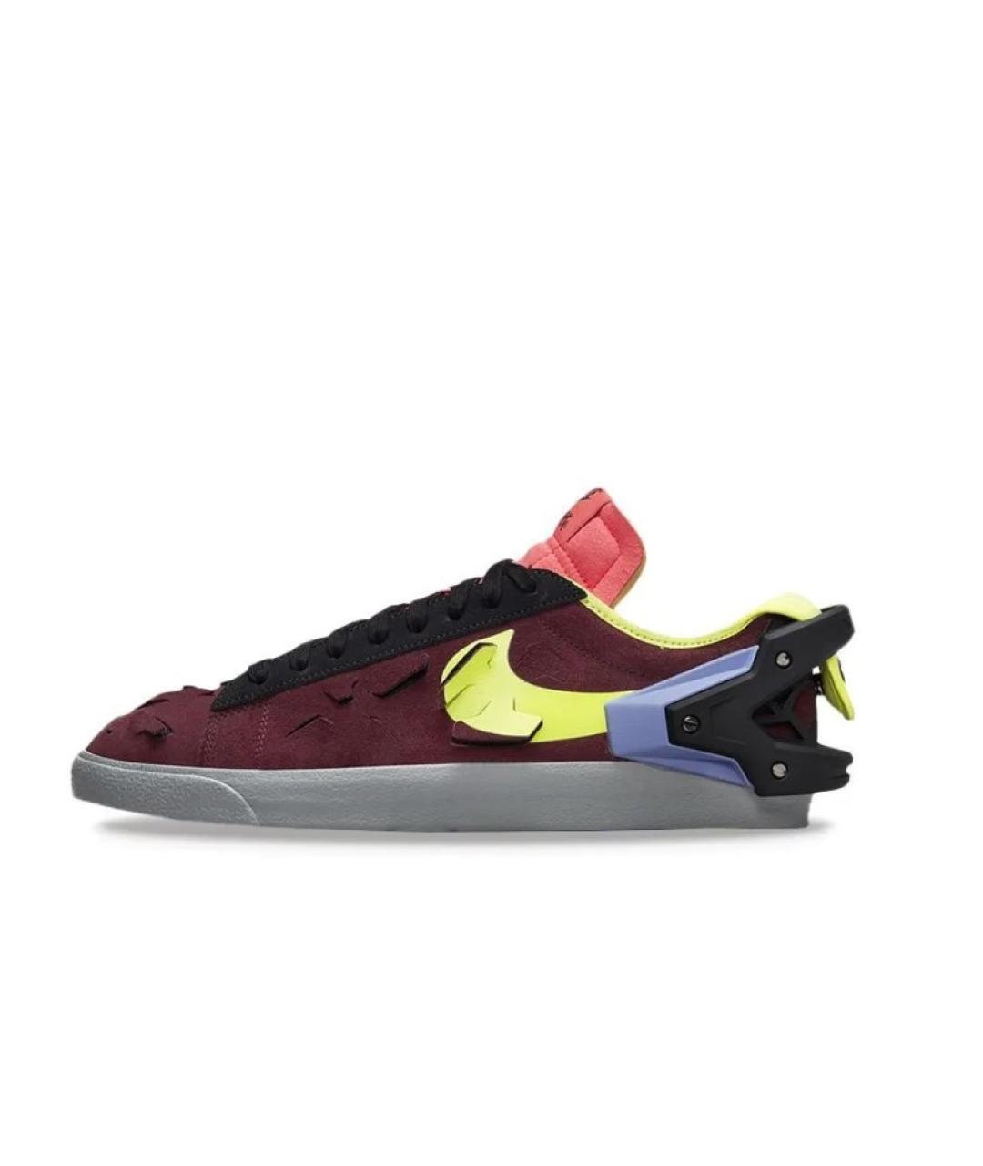 NIKE Бордовые замшевые низкие кроссовки / кеды, фото 3