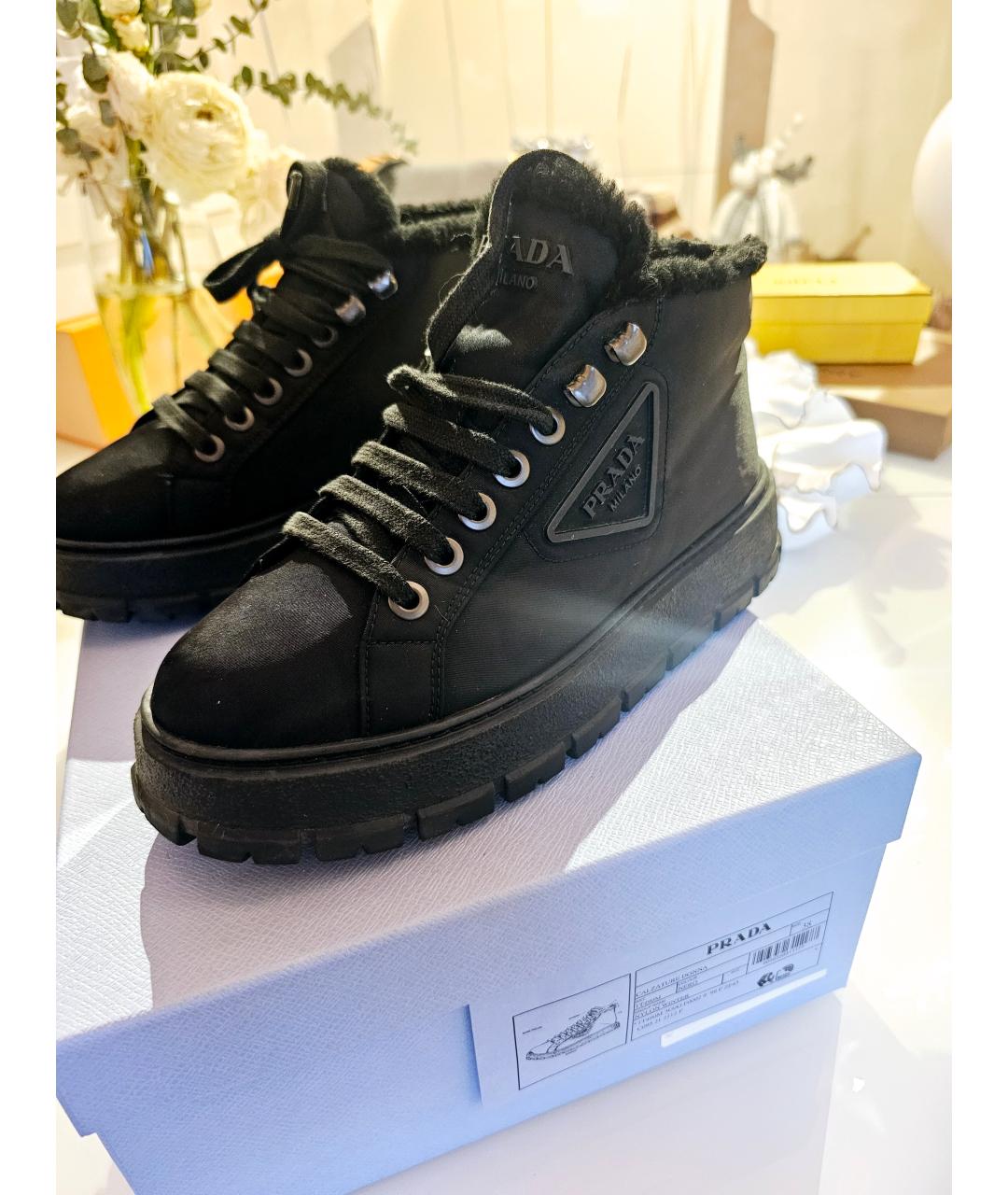 PRADA Черные синтетические ботинки, фото 5