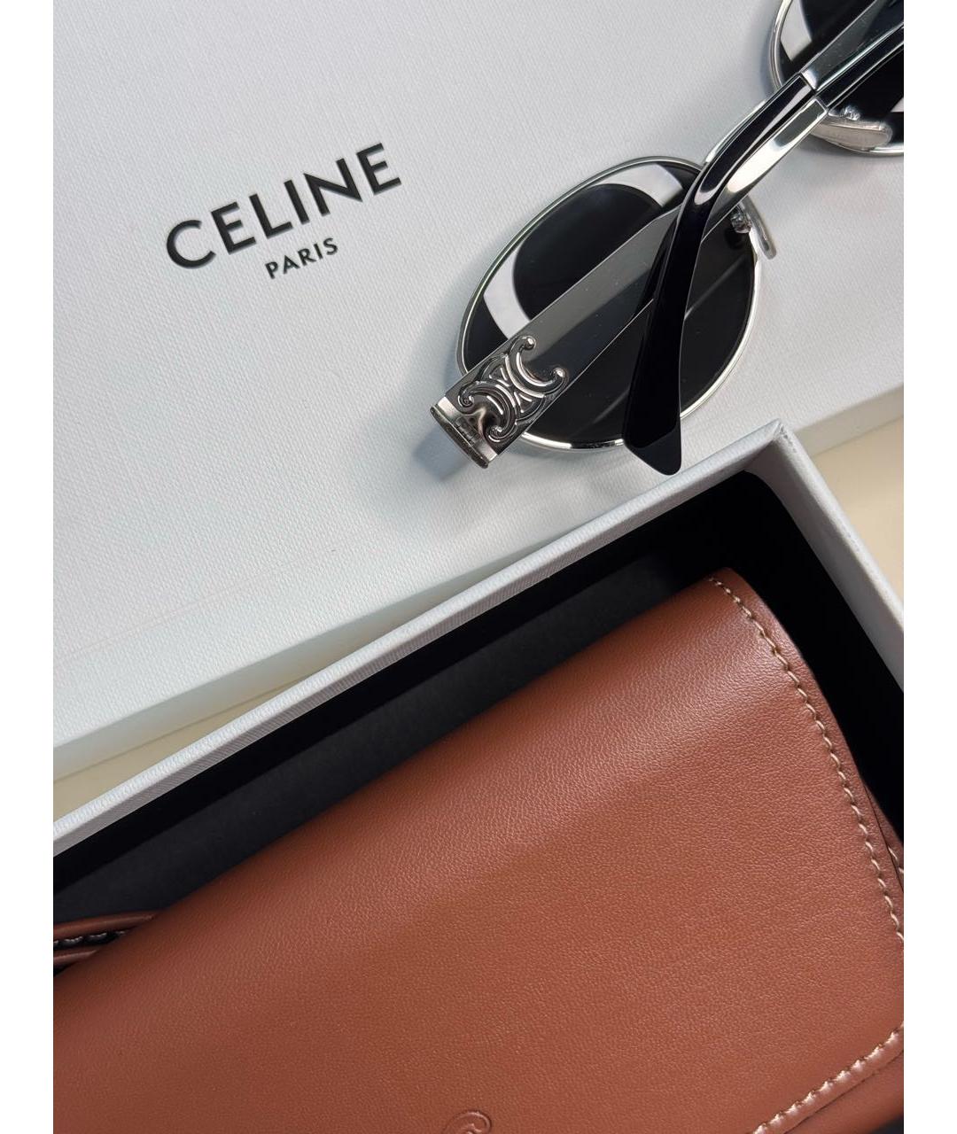 CELINE Серебряные металлические солнцезащитные очки, фото 3