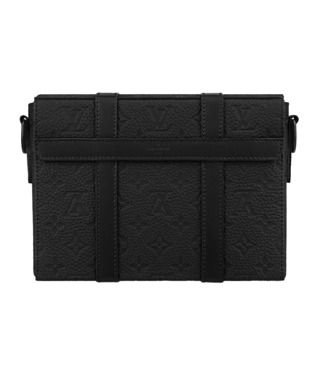 LOUIS VUITTON Черная кожаная сумка на плечо, фото 3