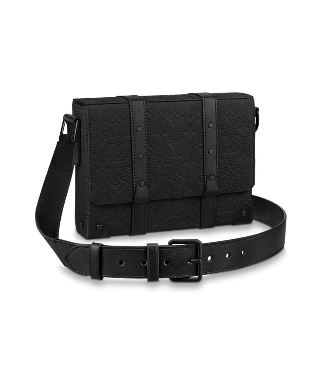 LOUIS VUITTON Черная кожаная сумка на плечо, фото 5
