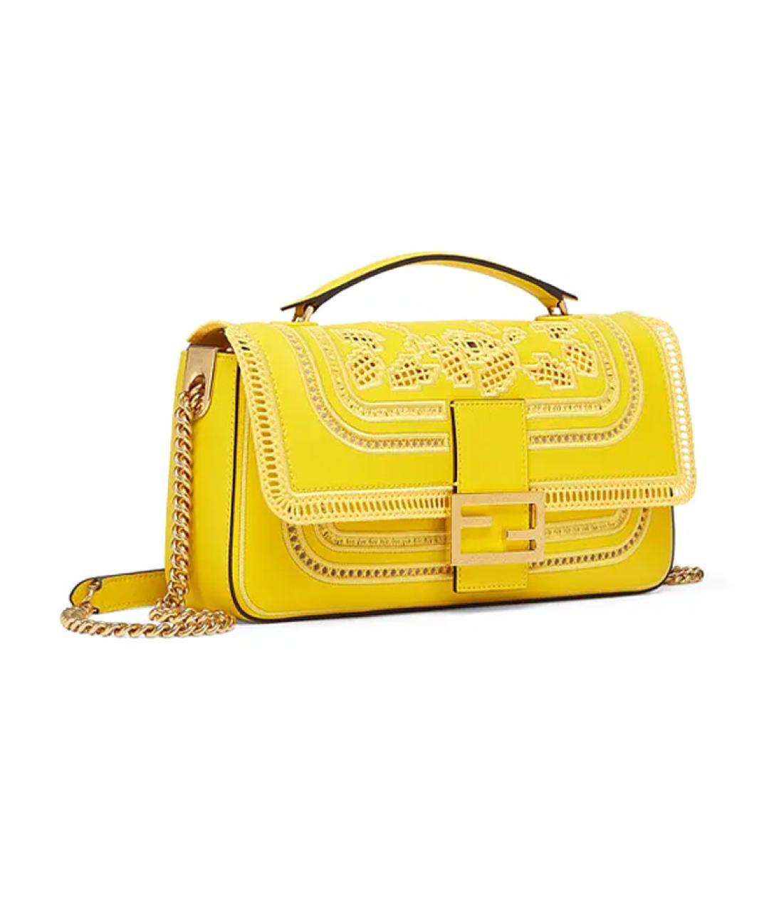 FENDI Желтая сумка через плечо, фото 2