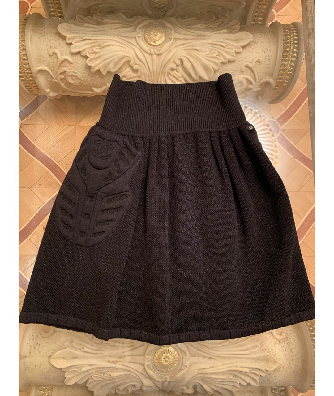 CHANEL Черная юбка миди, фото 3