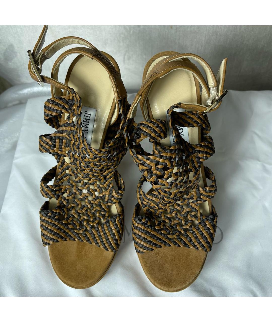 JIMMY CHOO Коричневые босоножки из экзотической кожи, фото 2