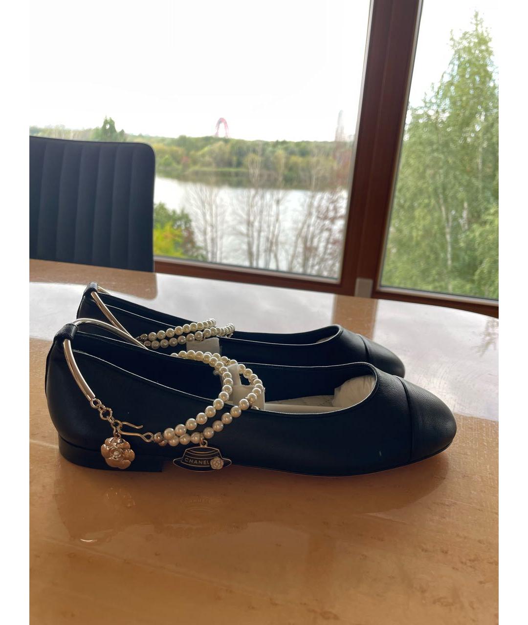 CHANEL Черные кожаные балетки, фото 7