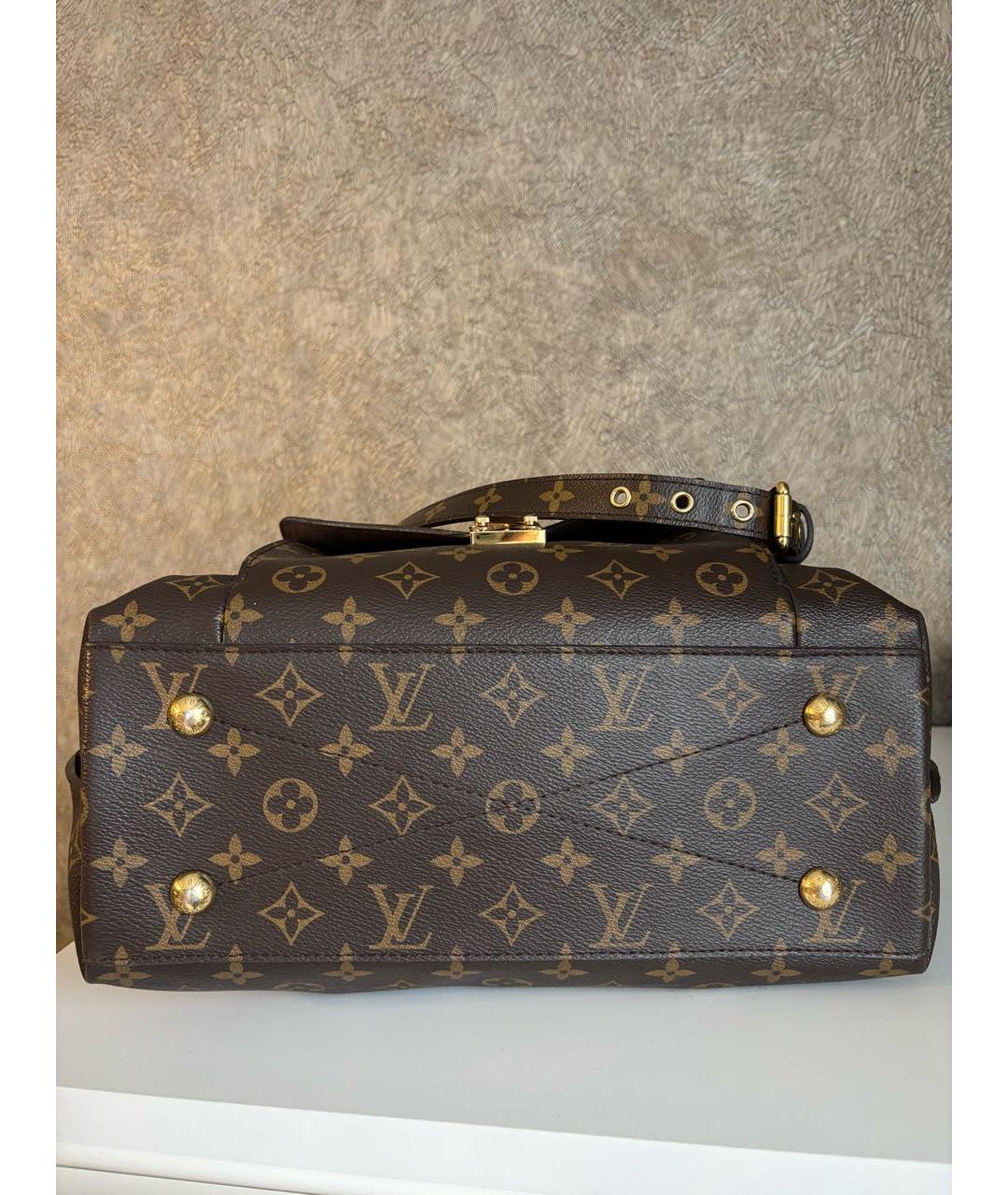 LOUIS VUITTON Коричневая сумка с короткими ручками из искусственной кожи, фото 5